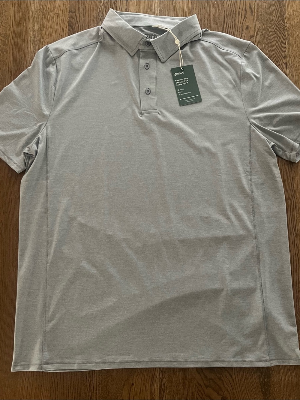 Quince Men's Grey Performance Polo Shirt